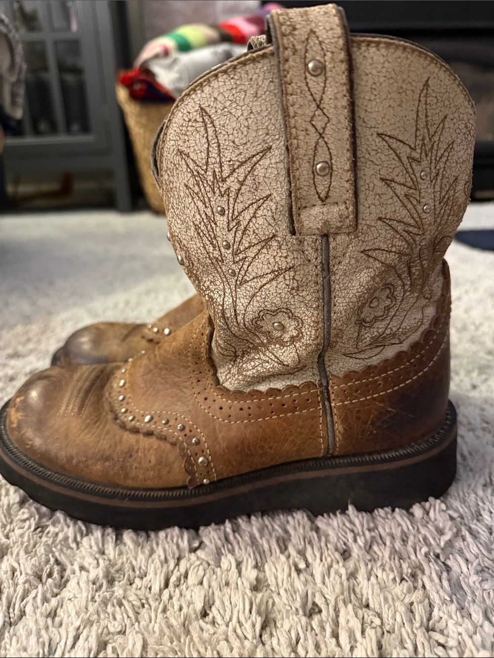 Ariat womens Western Work Boots cowgirl western fair condition leather - Picture 4 of 9
